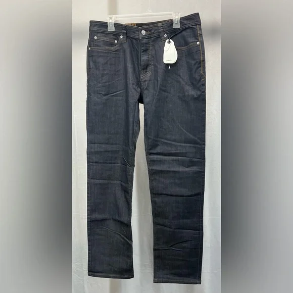 Prana Men's Brider Dark Blue Straight Slim Fit Jeans 34x32 - Picture 2 of 9